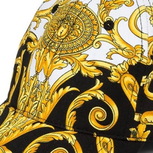 Versace Unisex Barocco Hibiscus Print Hat - Picture 10 of 13